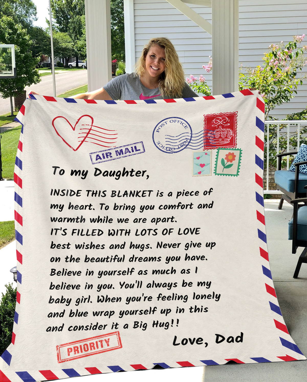 Daughter From Dad Filled With Lots of Love Cozy Plush Fleece