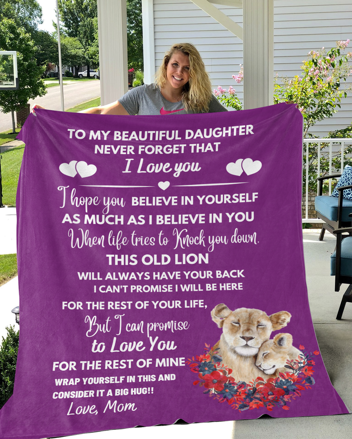 To My Beautiful Daughter From Mom Cute Lion Cub Multiple